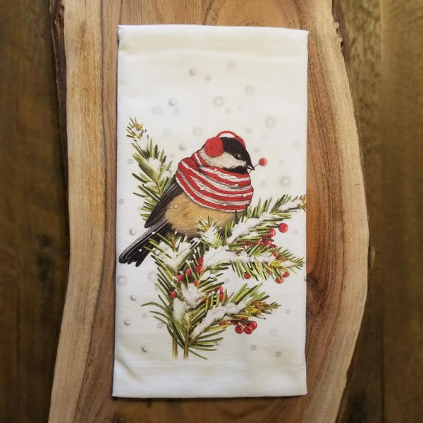 Cardinal on Branch Dish Towel