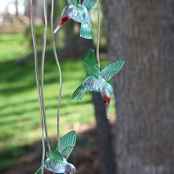 Hanging Hummingbird Painted Solar Mobile Windchime - Perch Birding Gifts &  Supplies