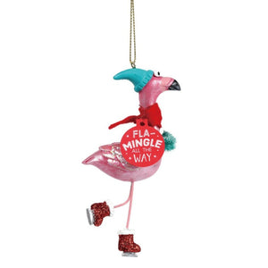 Flamingo Holiday Ornament - Side View