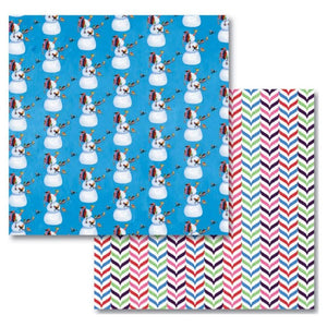 Birdies & Snowman Reversible Holiday Wrapping Paper