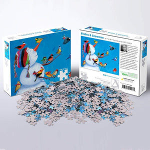 NEW! Birdies & Snowman Holiday Winter 500 pc Jigsaw Puzzle