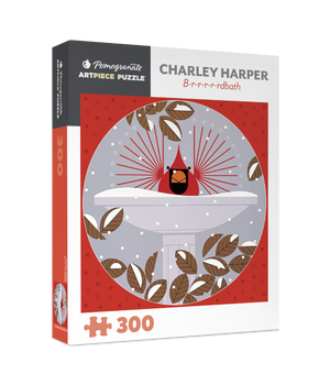 Charley Harper: Cardinal Brrrrrdbath 300 Piece Jigsaw Puzzle
