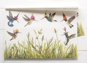 Meadow Buzz Hummingbirds Paper Placemats