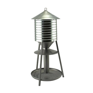 Rustic Farmhouse Galvanized Water Tower 2.5 lb. Seed Tray Feeder