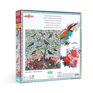 Back view of box of the Songbirds Tree 1000 Piece Puzzle