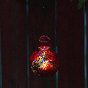 LunaLite Glass Globe Hummingbird Feeder - Red