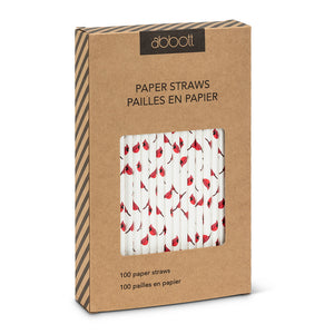 Cardinal Print Premium Paper Straws -100 Straws