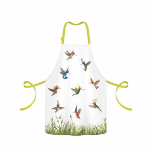 Meadow Buzz Apron decorated with Hummingbirds