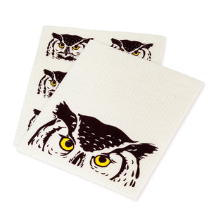The Amazing Swedish Peeking Owl Dishcloths (Set of 2)