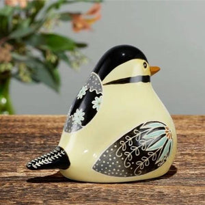rear view of Bird Song Collection Chickadee Decorative Figurine on tabletop