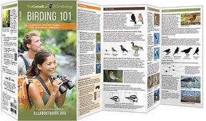 Unfolded View of Birding 101 Folding Pocket Guide for Beginning Birders