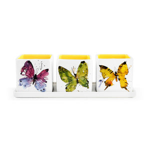 Butterflies Herb Planter Set by Oregon artist Dean Crouser