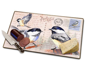 Chickadee Vintage Postcard Cutting Board
