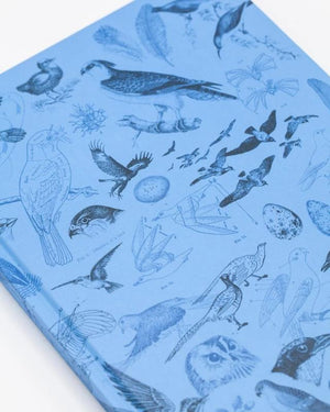 Close-up image of the birds print on the front cover of Birds Hardcover Notebook with Dot Grid Paper