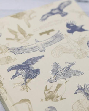 Close-up image of the Front Cover print of the Carnivorous Birds Hardcover Notebook