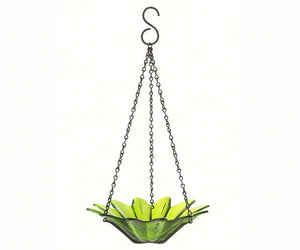 8 inch Daisy hanging bird feeder - Lime color