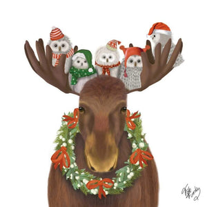 Maurice Moose & Owls Holiday Beverage Napkins