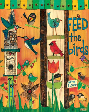 Flat view of the Artwork on the Feed the Birds 20" Art Pole