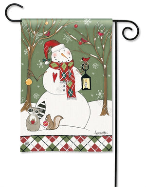 Party in the Woods Snowman Holiday Garden Flag